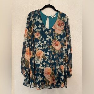 Show Me Your Mumu floral balloon sleeve mini dress size extra small